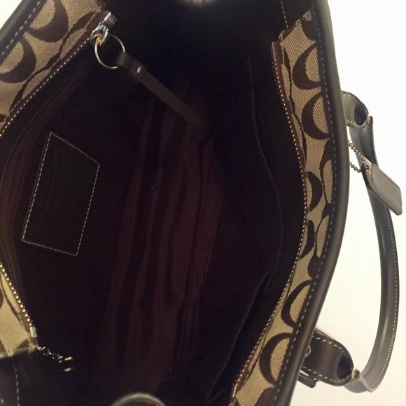 Coach Signature Satchel Handbag Brown - Picture 7 of 9